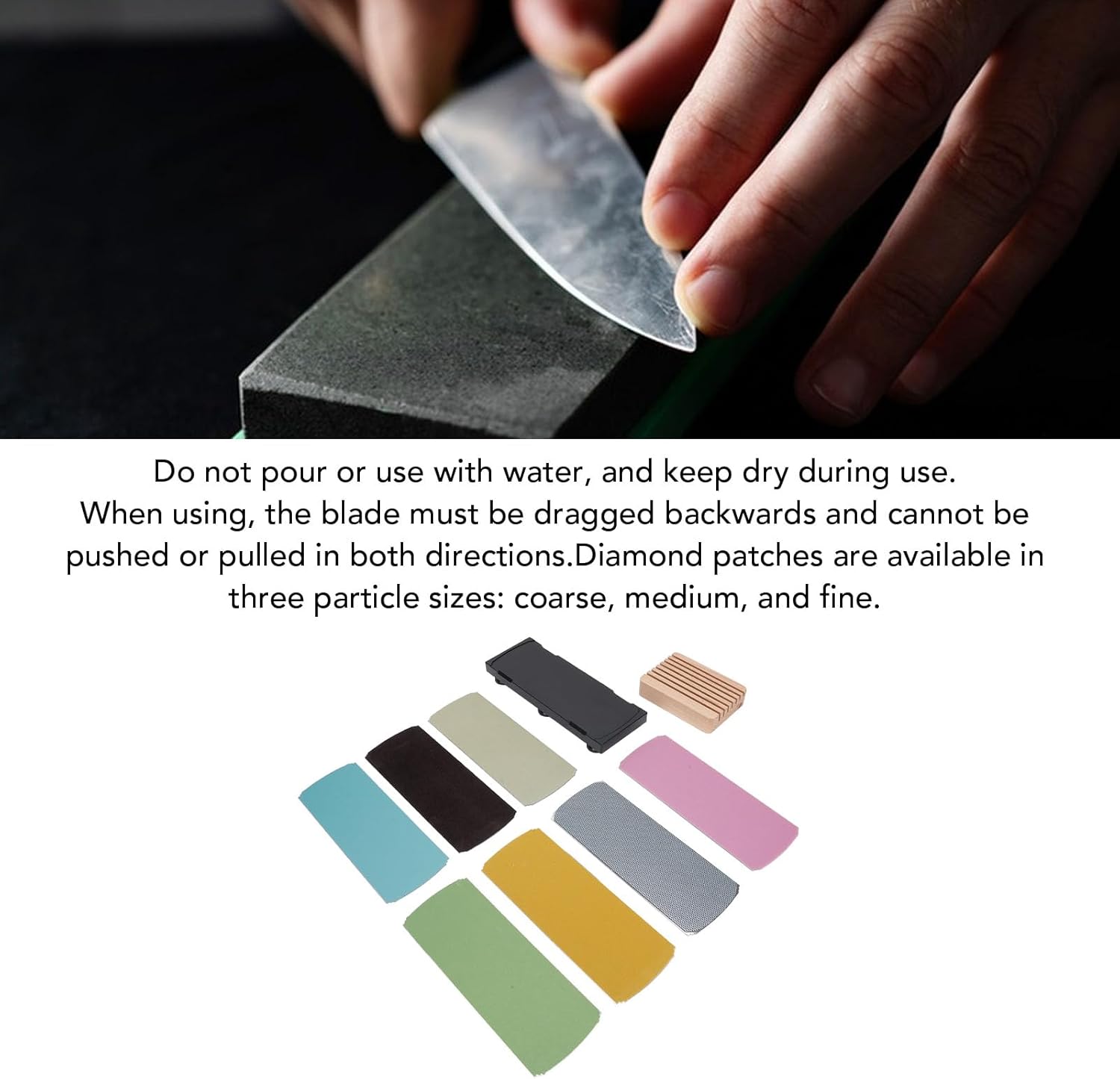 Sharpening Kit, Coarse Medium Fine Grit Leather Sharpening Sheet, Bamboo Base Tool with Magnet, Ideal for Professional Chef & Home Cook Kitchen Knives