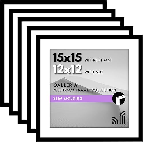 Vista 343 de Americanflat Portarretratos de 5 x 6 pulgadas con plexiglás pulido, juego de 5 portarretratos de 2 x 3 pulgadas con paspartú o para fotos de 5 x 6