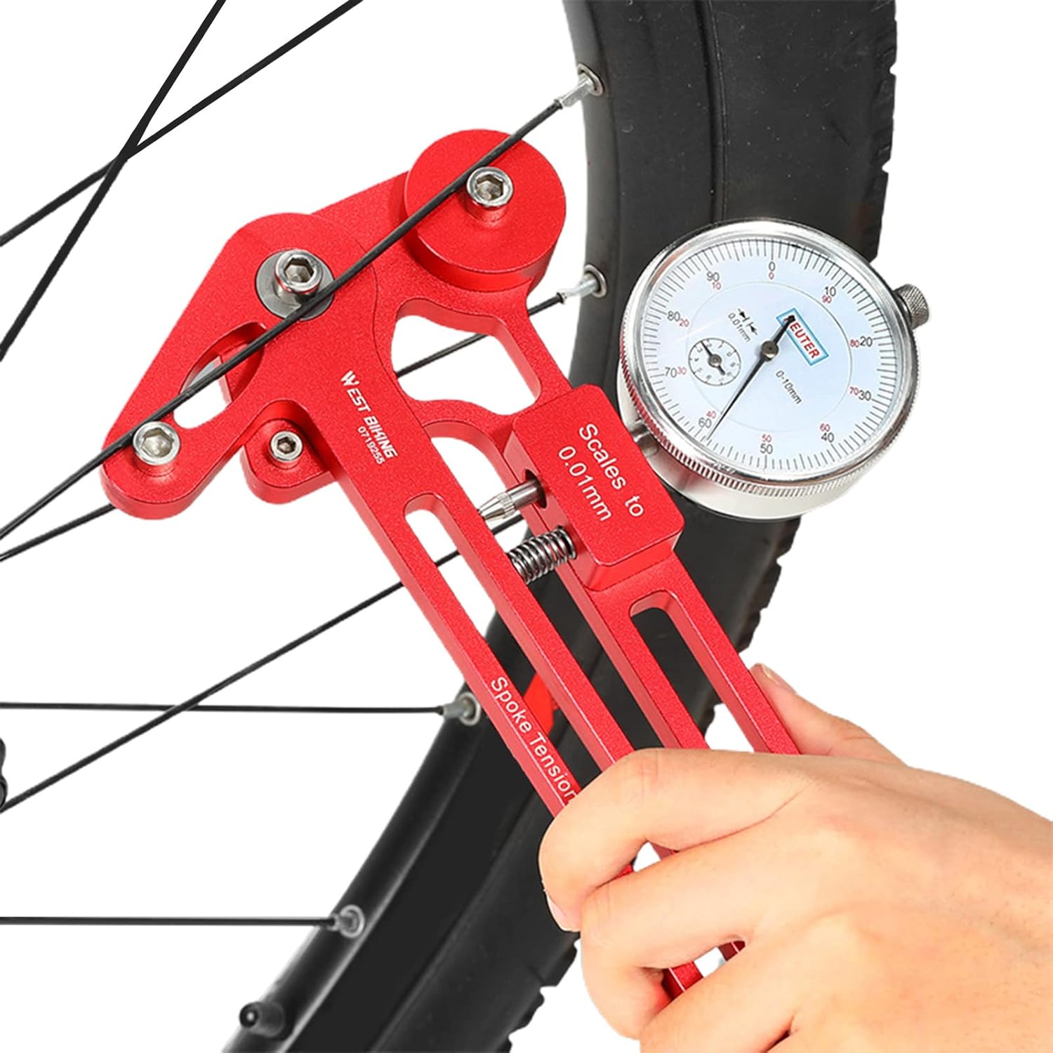 Jimtuze Bike Spoke Tension Meter Bike Spoke Correction Tool with