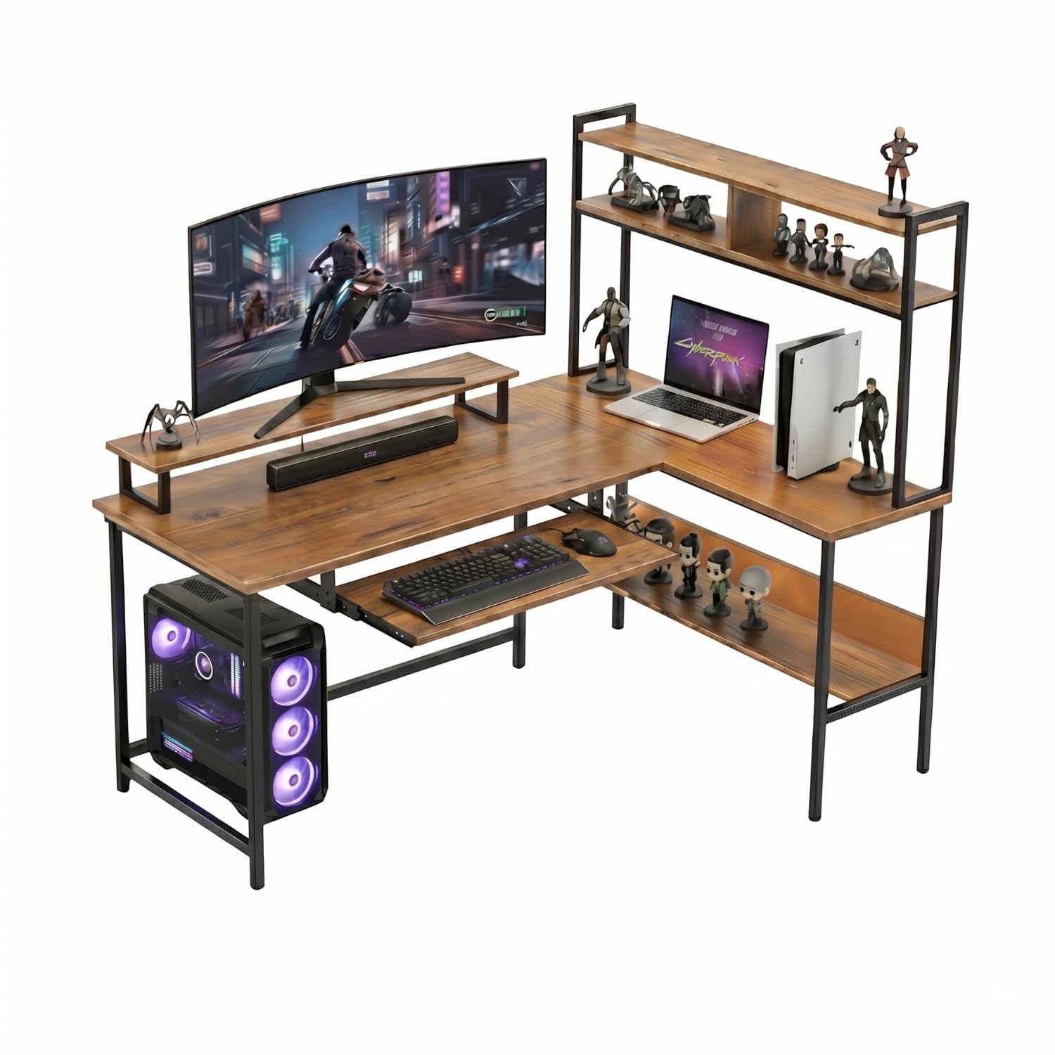 TEKAVO Torin L Shaped Desk, Computer Table for Home Pc, Office