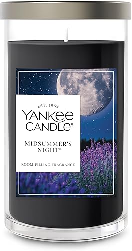 Yankee Candle - Vela en pilar, mediana, MidSummer's Night Signature, 404 g (14.25 onzas), color negro