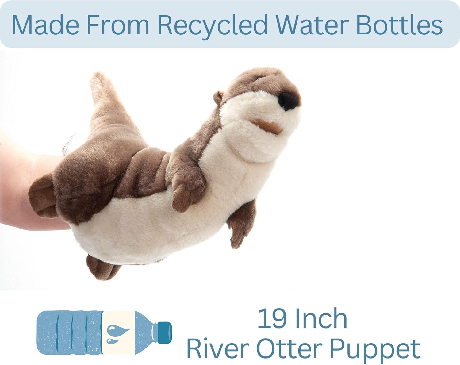 The Petting Zoo River Otter Hand Puppet Stuffed Animal Plushie, Gifts for Kids, Puppetz Animals, River Otter Interactive Puppets Plush Toy 19 Inches