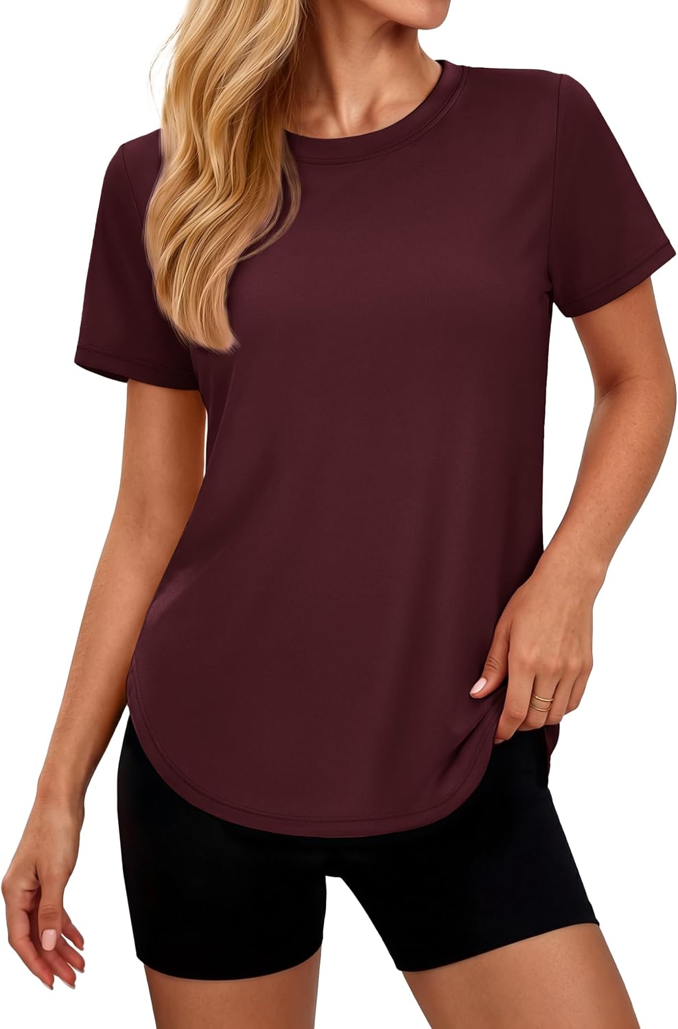 MAGCOMSEN Womens Short Sleeve Workout Tops Sun Protection UPF 50+ Lightweight Quick Dry Crew Neck Shirts Hiking Running
