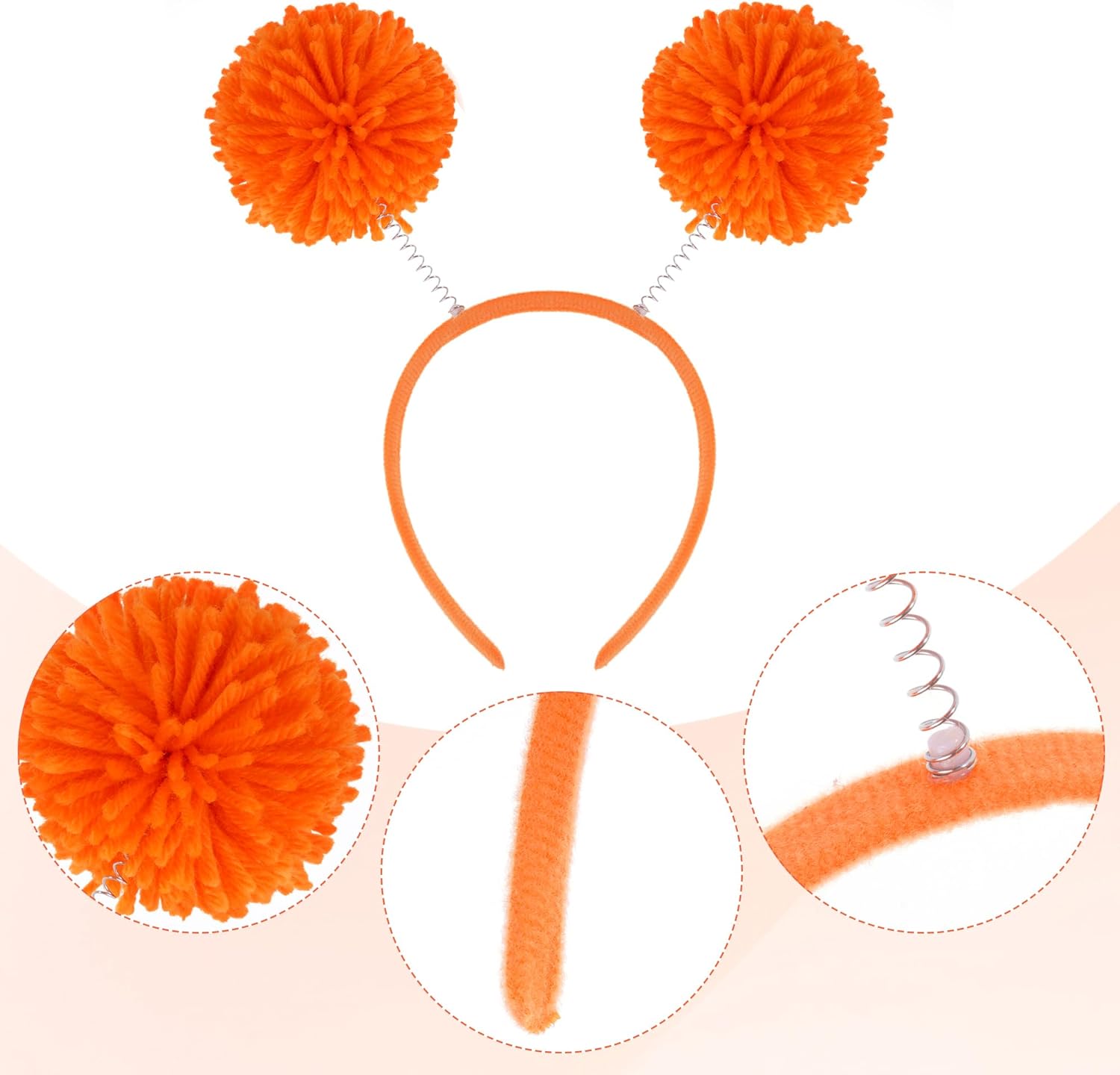 2 Pcs Pom Pom Headband Fluffy Ball Hair Loop Blue Feathers Headwear for Costume Cosplay Party School Festivals - Image 3