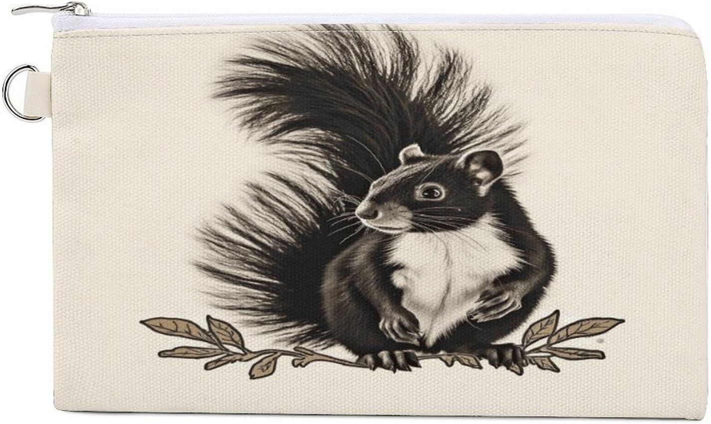 Skunk Coin Purse Portable Canvas Coin Pouch with Zipper Mini Coin Pocket Pouch Change Holder Slim Cash Change Wallet Lightweight Cute Coin Bag for Men Women