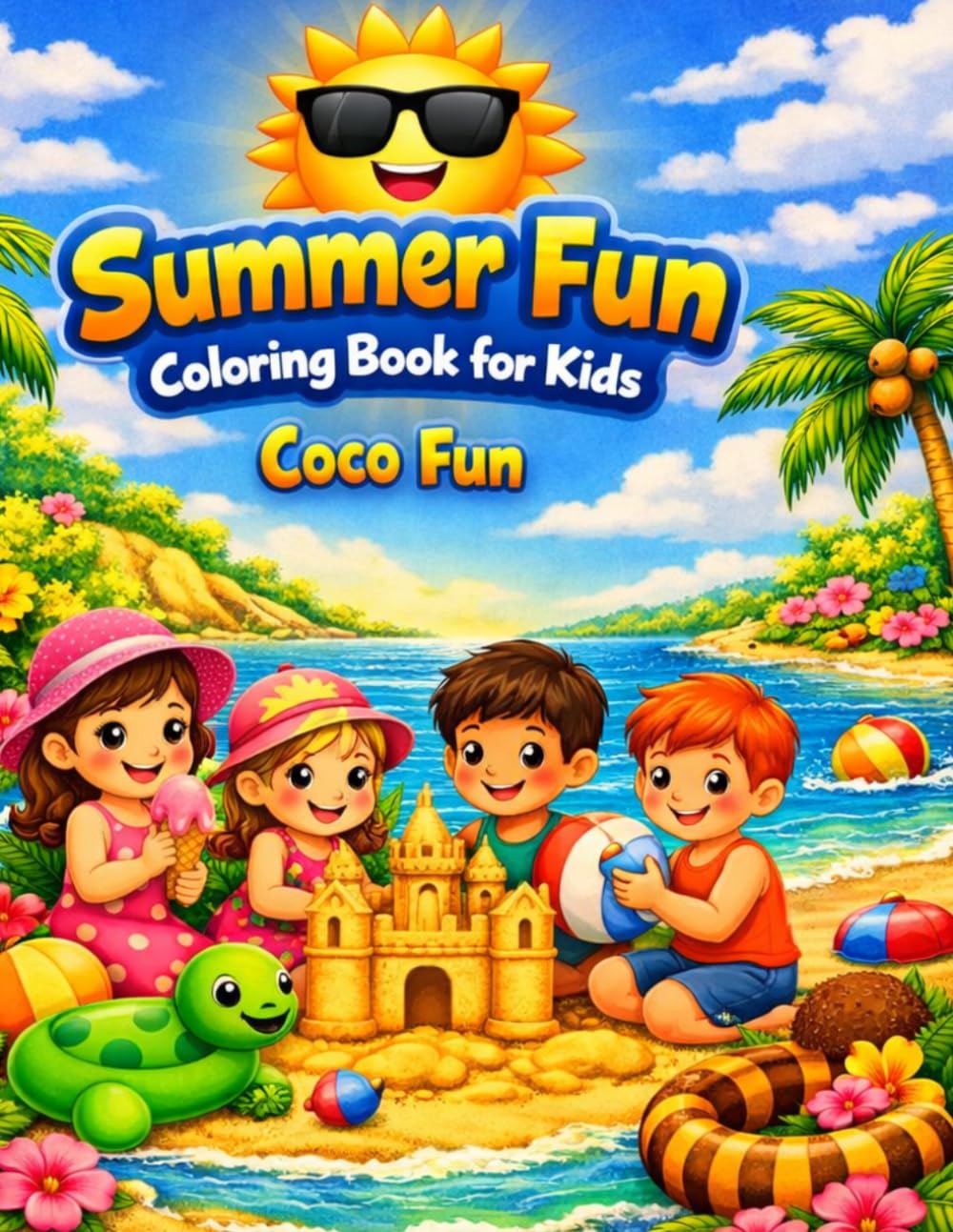 summer fun colouring book for kids