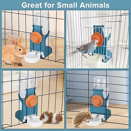 Miniatura 2 de Kenond 17 oz Pet Water Bottle,Guinea Pig No Drip Water Bowl for Cage,Hanging Automatic Gravity Water Dispenser for Small Animals Rabbit Hedgehog