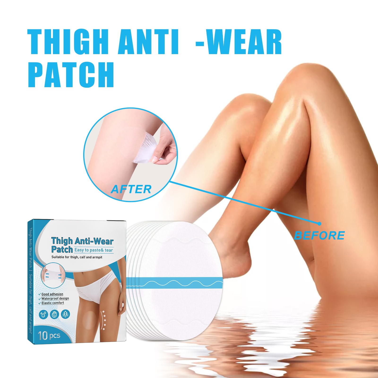 20 Unidades Parches Antirozaduras Transparentes para Muslos, Anti Sfregamento Coscia Protezione Patch per Cosce Anti sfregamento, Adhesivos Suaves Anti Fricción, Protección Invisible y Cómoda