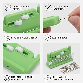 Automatic Needle Threader - Sewing Desk Tool with Case, Easy DIY Hand Tool