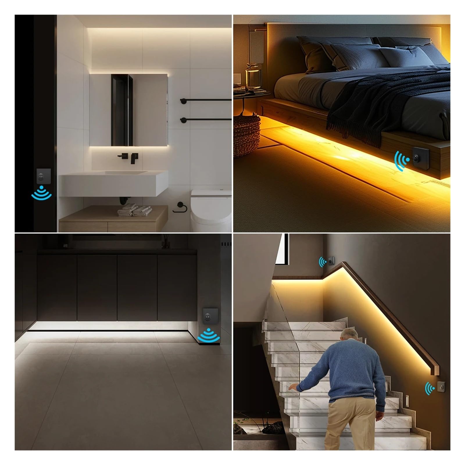 24V czujnik ruchu LED Neon Strip Light 2M 5M 10M automatyczne wyłączanie lampa indukcyjna taśma do schodów sypialnia łazienka oświetlenie nocne
