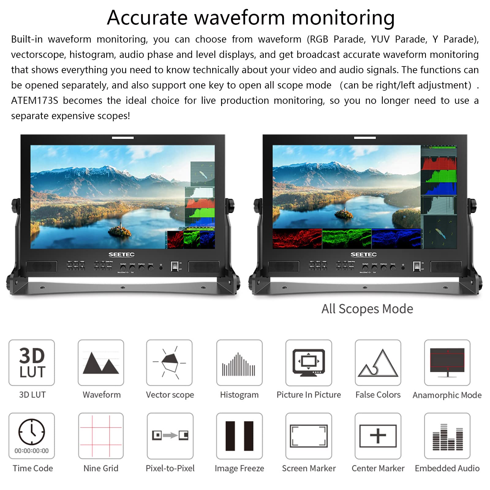 Amazon.co.jp: SEETEC ATEM173S 17.3インチ マルチカメラ