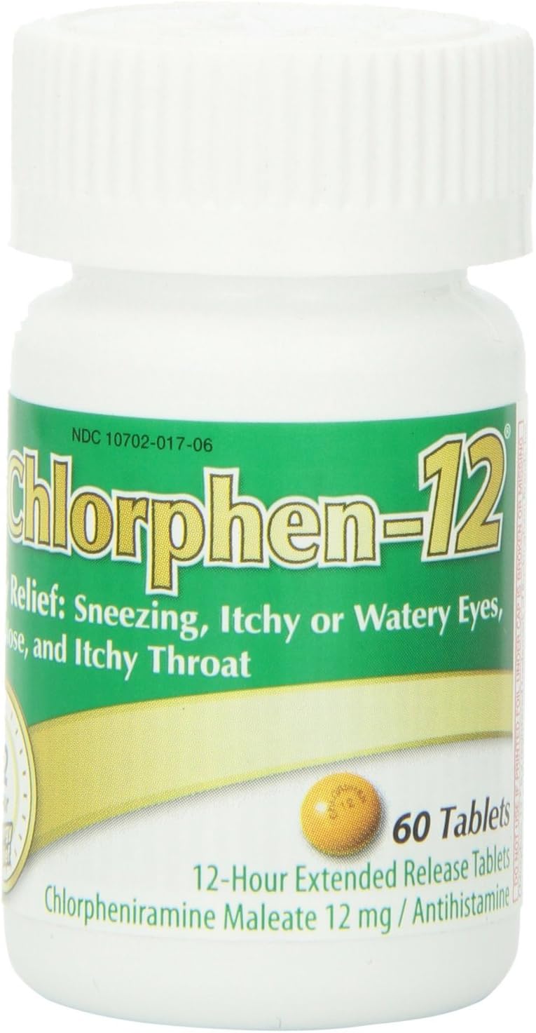 Chlorpheniramine Maleate Extended Release, 12 Mg , 60 Tablets (Quantity of 2)