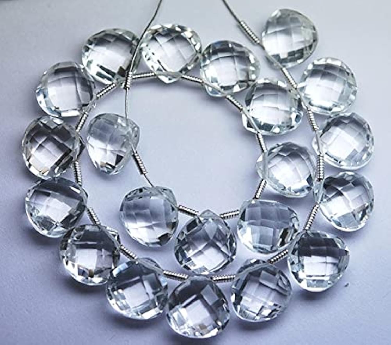 Quartz briolette cœur 10mm à facettes pour créer vos boucles d'oreilles bohèmes