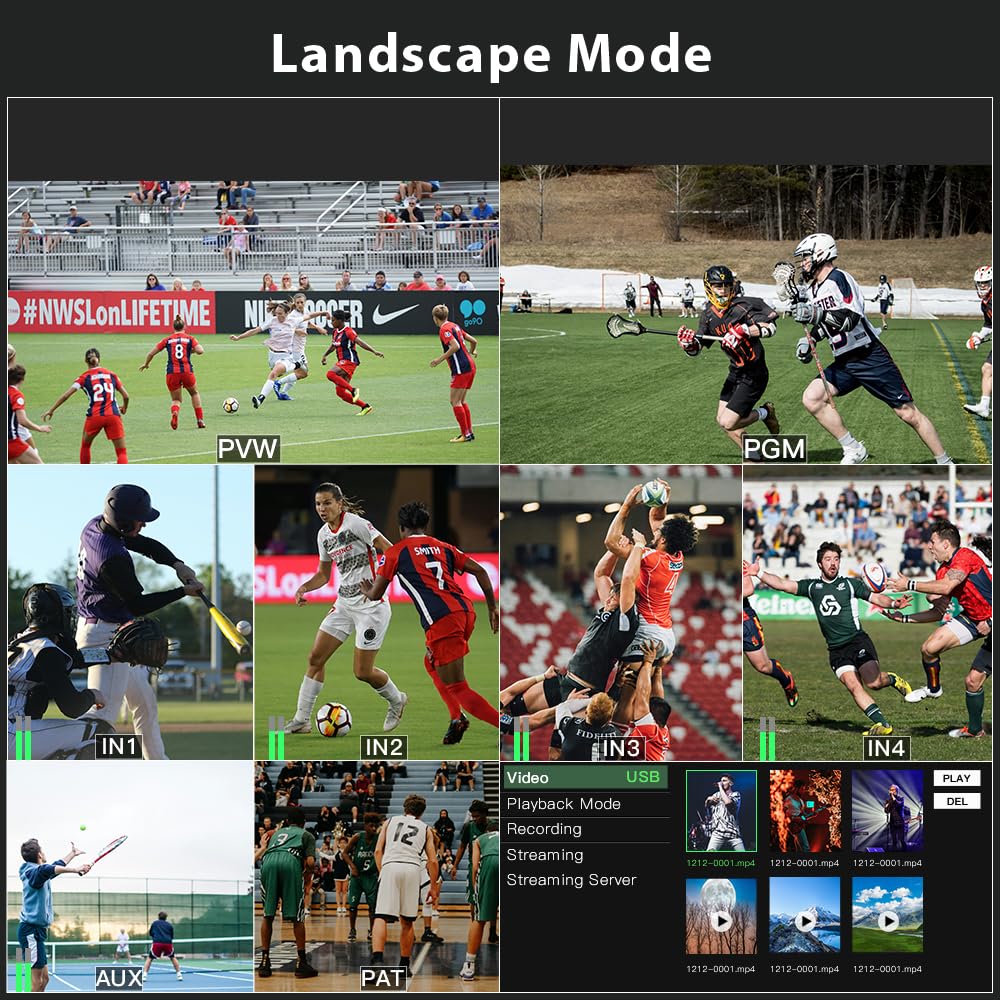 Stream-1 HDMI Super Source Camera Video Switcher Mixer with PTZ Cam Control,REC, NDI Updatable and Landscape & Portrait Livestreaming