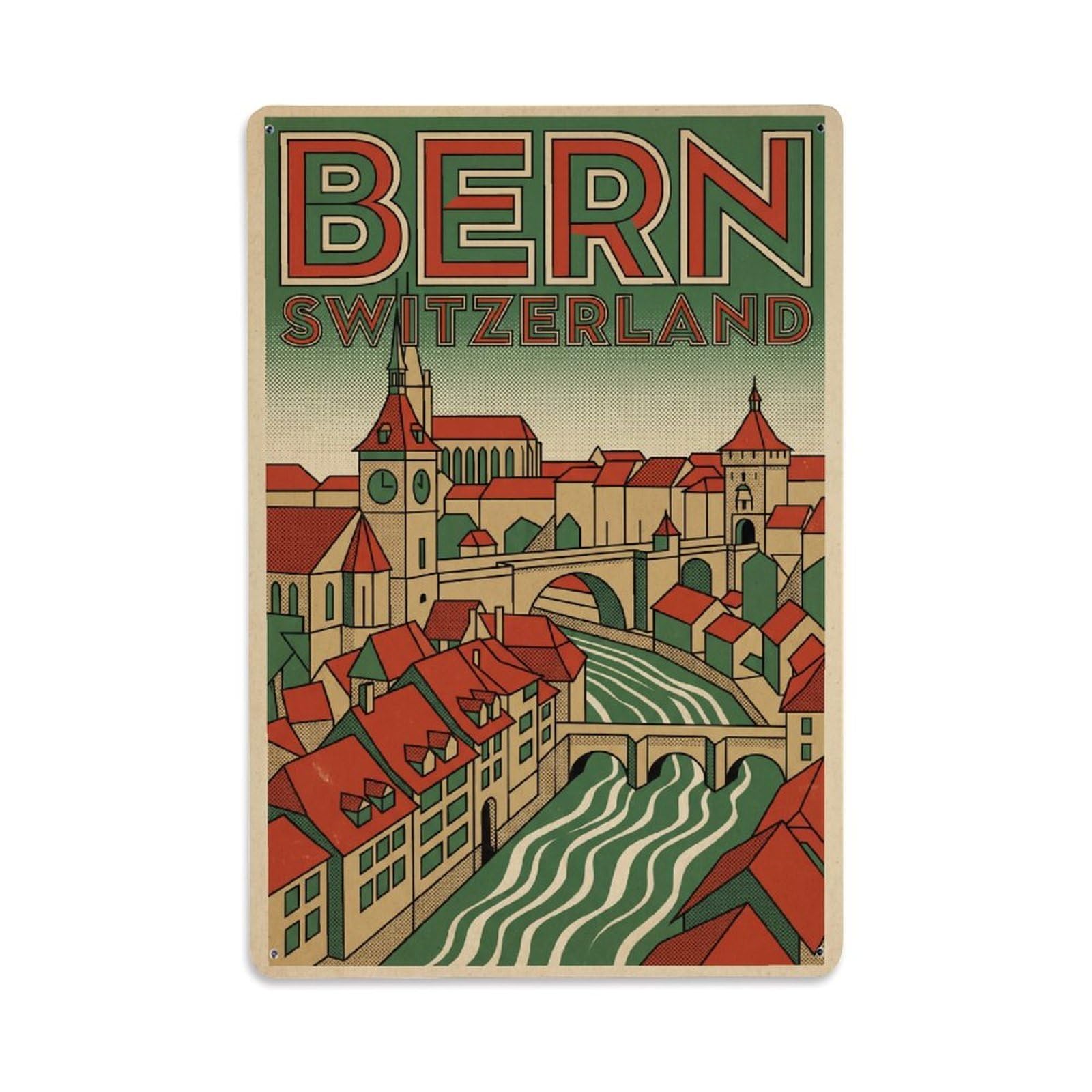 Travel Retro Switzerland Bern Metal Tin Sign