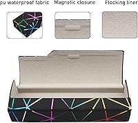 Vista 4 de Abwuulq - Funda de gafas deslumbrante celosía, funda protectora portátil para gafas, cubierta rígida para gafas de moda, unisex..