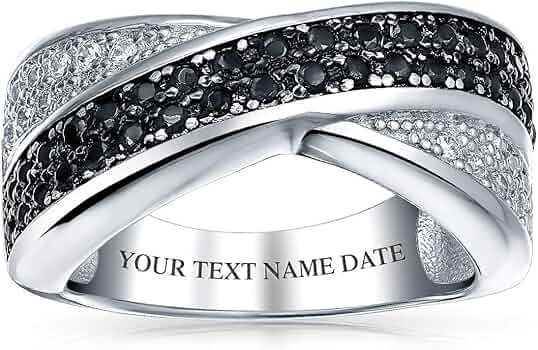 Argento Sterling 925 Zirconi WOMEN'S AMORE Rotondo Anello - Foto 11