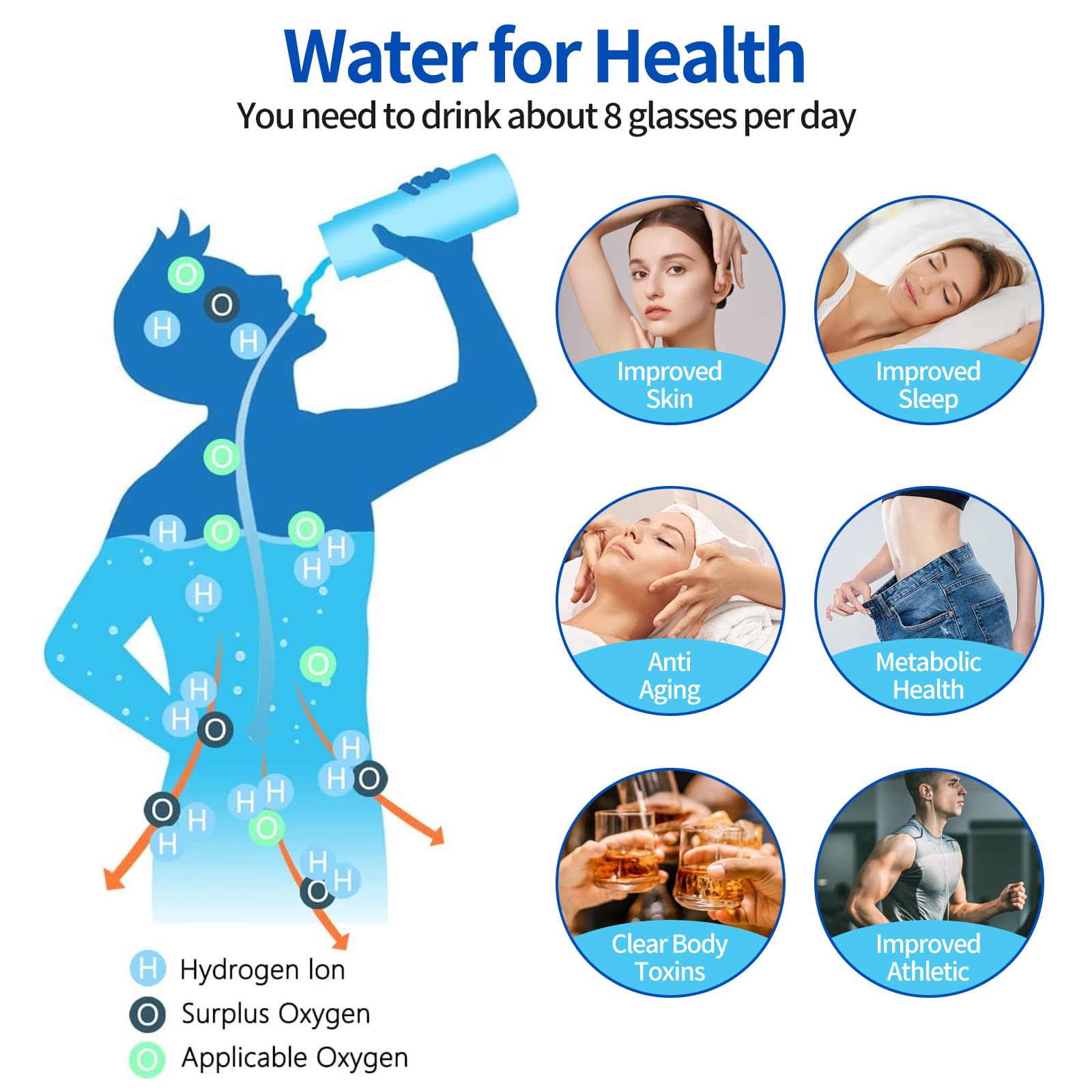 Generatore di Idrogeno, Bottiglia D'acqua Idrogenata, Generatore Portatile di Bottiglie di Idrogeno, Ionizzatore D'acqua, Ideale per Ufficio, Viaggi e Lavoro (Nero)