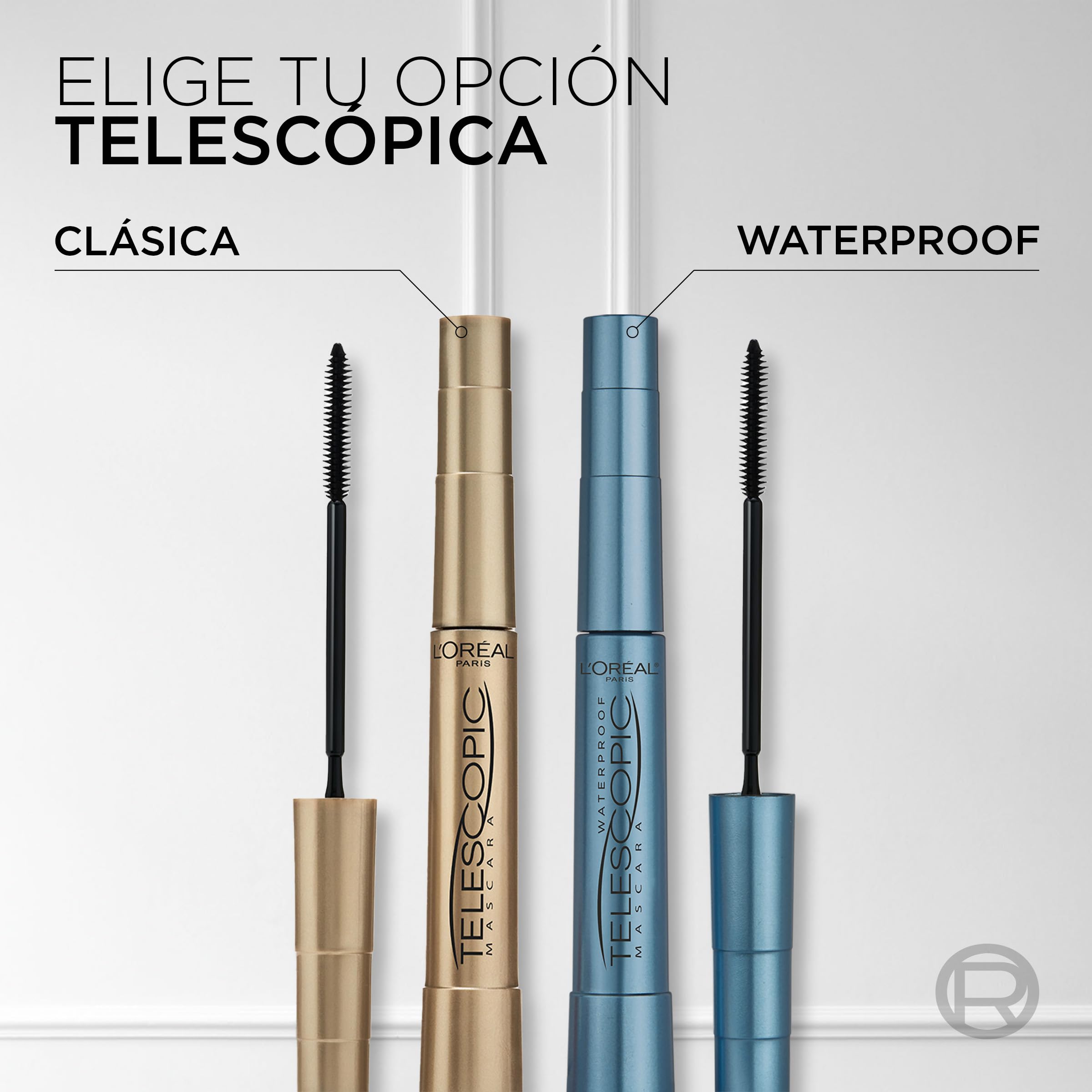 L'Oréal Paris - Mascara Volume et Longueur Waterproof - Formule Fortifiante Enrichie en Céramide - Brosse Exclusive Double Face - Telescopic Lift Waterproof - Couleur : Noir