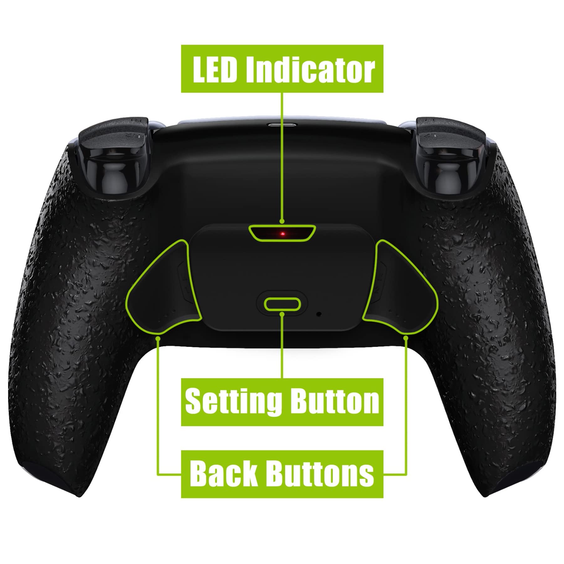 eXtremeRate Rise V3 Remap Kit Programmabile per ps5 Controller BDM-030/040/050,Palette Cover Posteriore Tasti Aggiuntivi Back Button Paddles per ps5 Joystick-Nero Antiscivolo