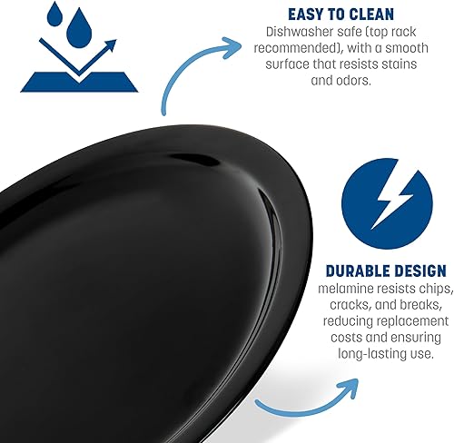 Miniatura 9 de Carlisle - Kingline - Platos de melamina., Blanco, 48