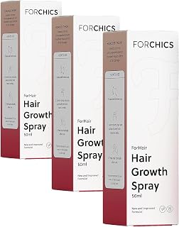 Forchics Hair Growth Serum for Women- Results in 4 Weeks- Hormone Free Hair Regrowth Treatment - For Thinning Hair Loss - Fast Absorbing Non-Greasy Scalp Spray 50ml (Pack of 3)