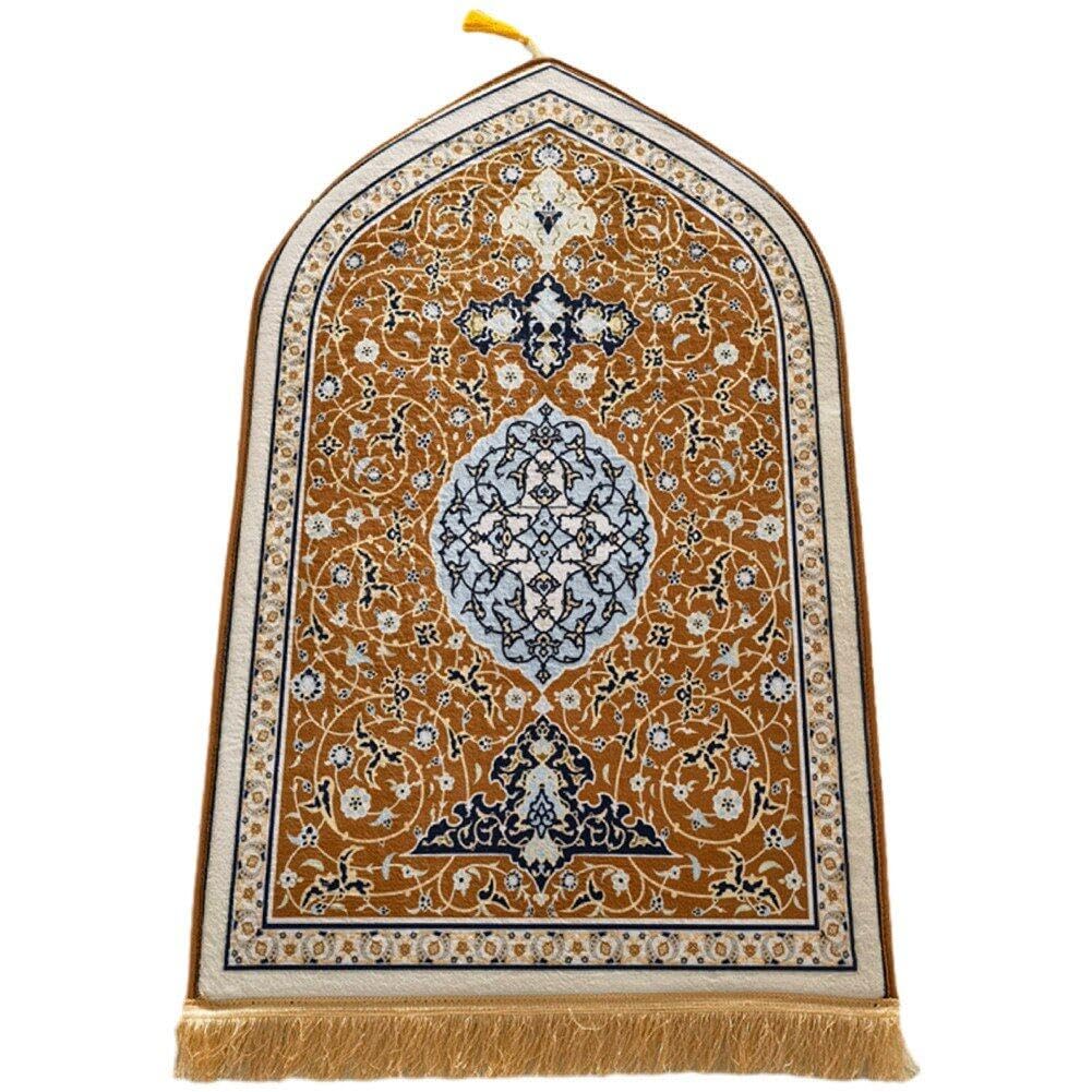 Tapis de sol de culte de qualité supérieure avec pompon pour prière musulmane