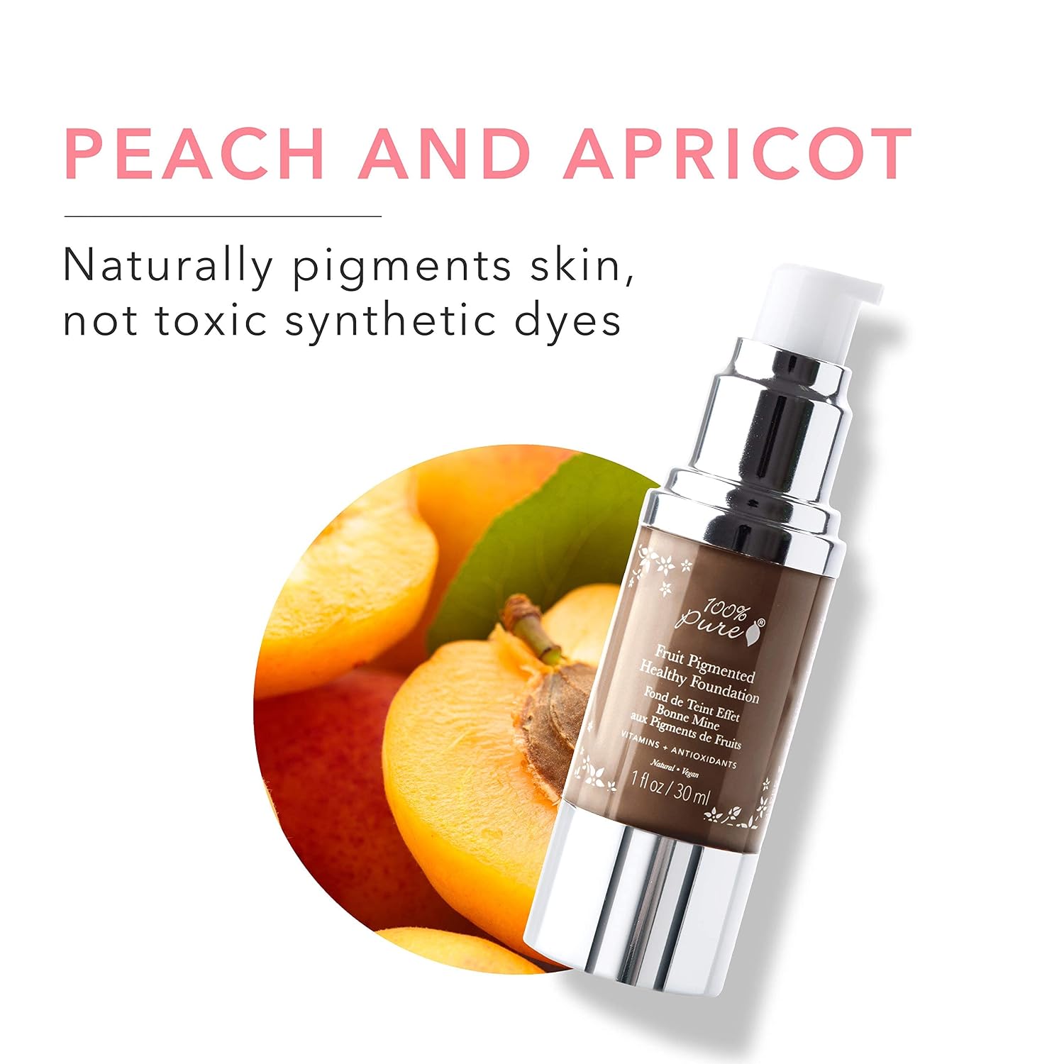 100% PURE Fruit Pigmented Healthy Foundation, Cocoa, Liquid Foundation Makeup, Anti-aging, Full Coverage, Matte Finish, Vegan Makeup - 1 Fl Oz