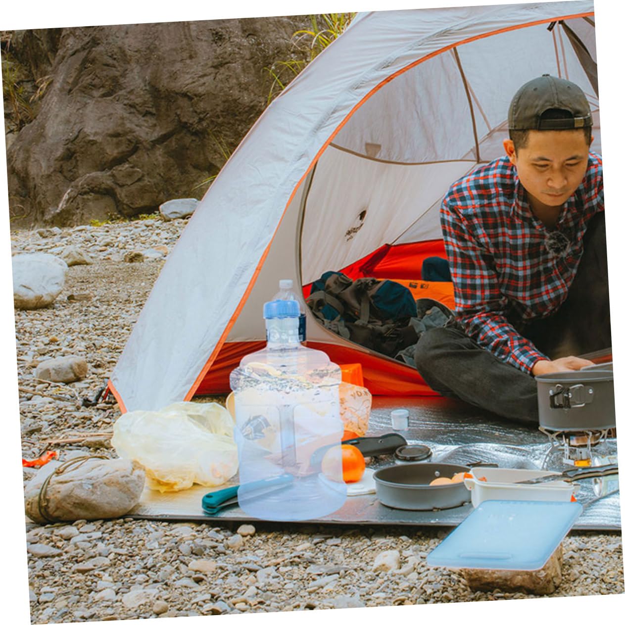 Contenitore per Acqua da Esterno 5 l Maniglia e Chiusura Ermetica, Brocca D’Acqua Portatile da Campeggio e Picnic, Secchio D’Acqua Domestico Resistente per Escursionismo e attività Outdoor