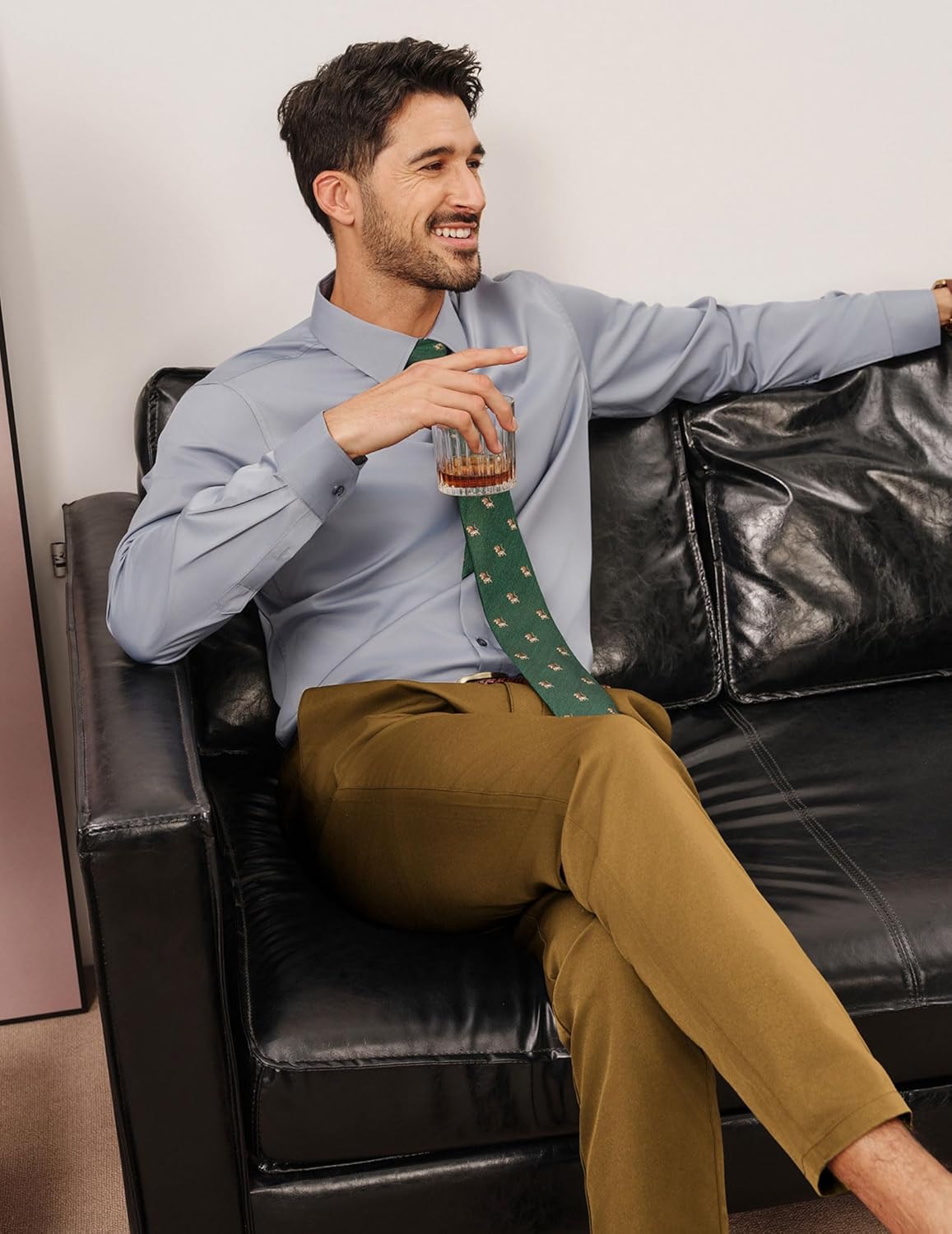 PJ PAUL JONES Mens Golf Pants Stretch Work Dress Pant Casual Classic Fit Lightweight Slacks Trousers with 5 Pockets - Image 5