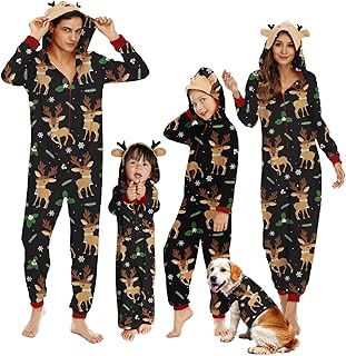 Neufigr Family Christmas Pajamas Matching Sets, Xmas PJs Mathching Set, Holiday Family Sleepwear Sets Long Sleeves Onesies