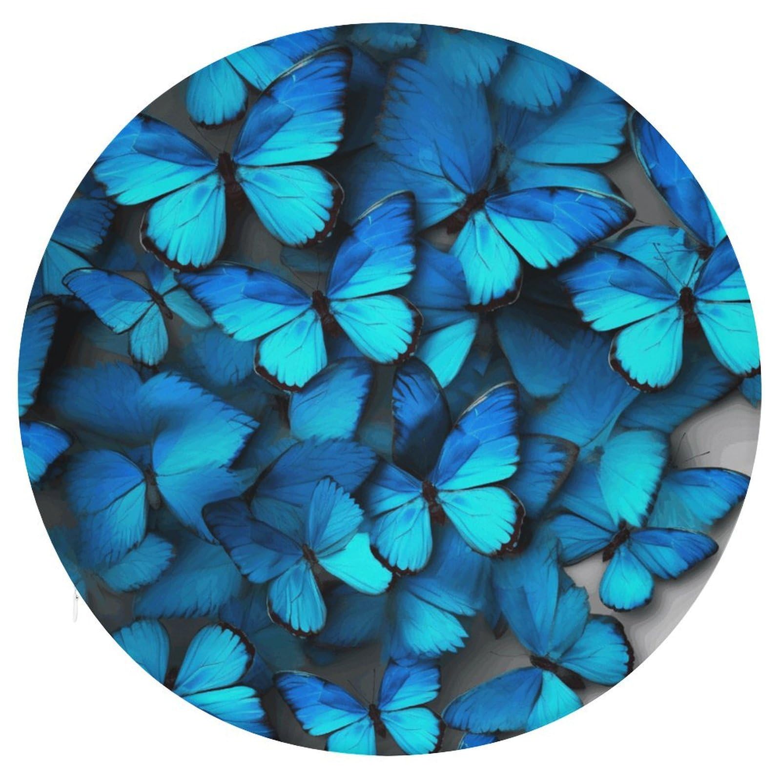 Wsoihfec Style Many Blue Butterfly Seat Cushion Round Chair Pad