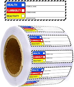 500 Pcs SDS Stickers/MSDS Stickers for Chemical Safety Data - 1 X 3 Inch Chemical Identifying and Labeling Sticker Decals OSHA Identification Labels for Safety & Secondary Containers