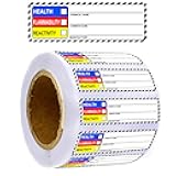 SDS Stickers/MSDS Stickers for Chemical Safety Data 1 X 3 Inches Chemical Identifying and Marking Sticker Decals HIMG NFPA Label 500 Pcs