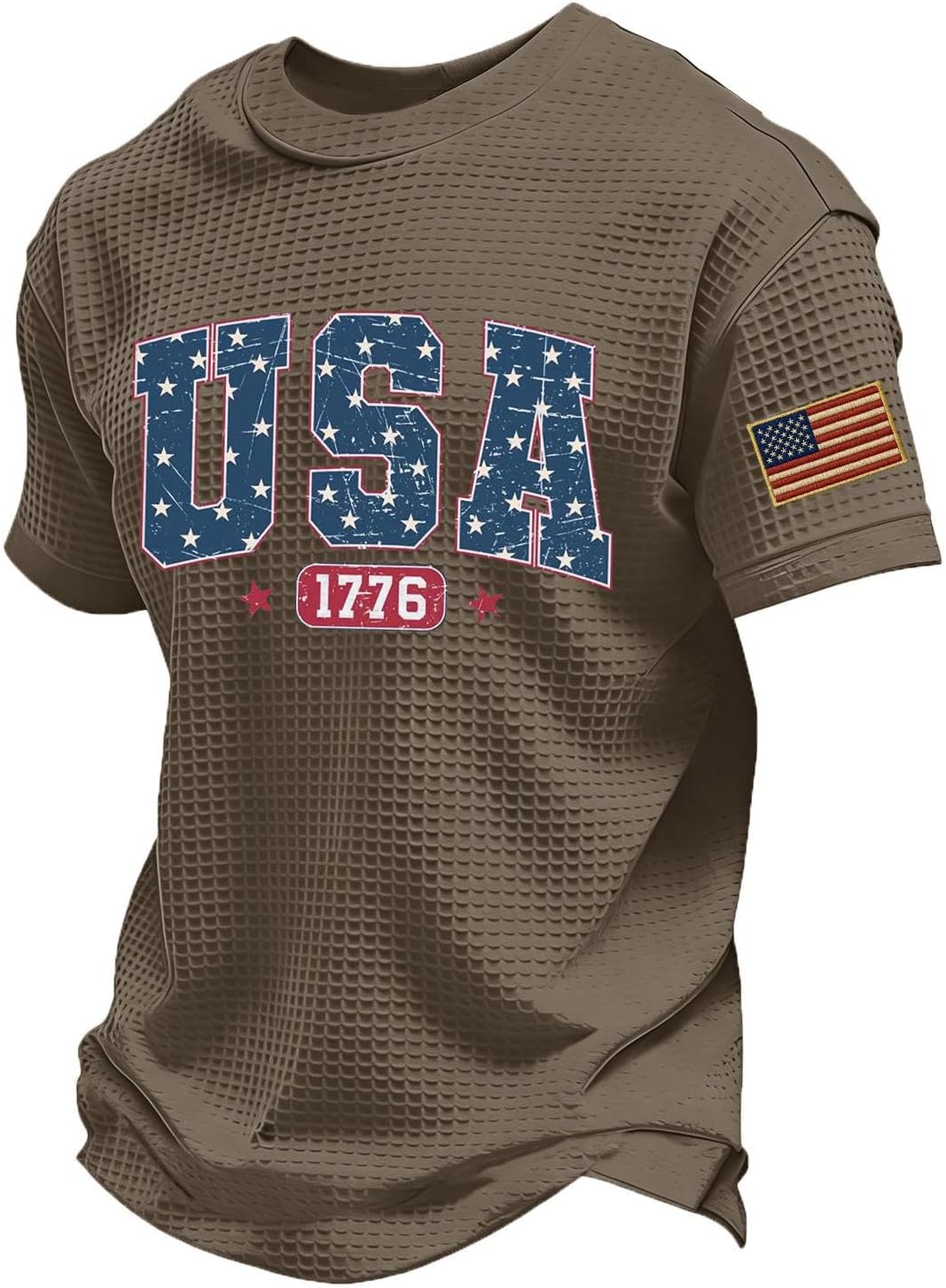 RTRDE Men's Patriot T Shirts Short Sleeve 1776 America Independence Day 4th of July Flag Print T-Shirts, S-3XL