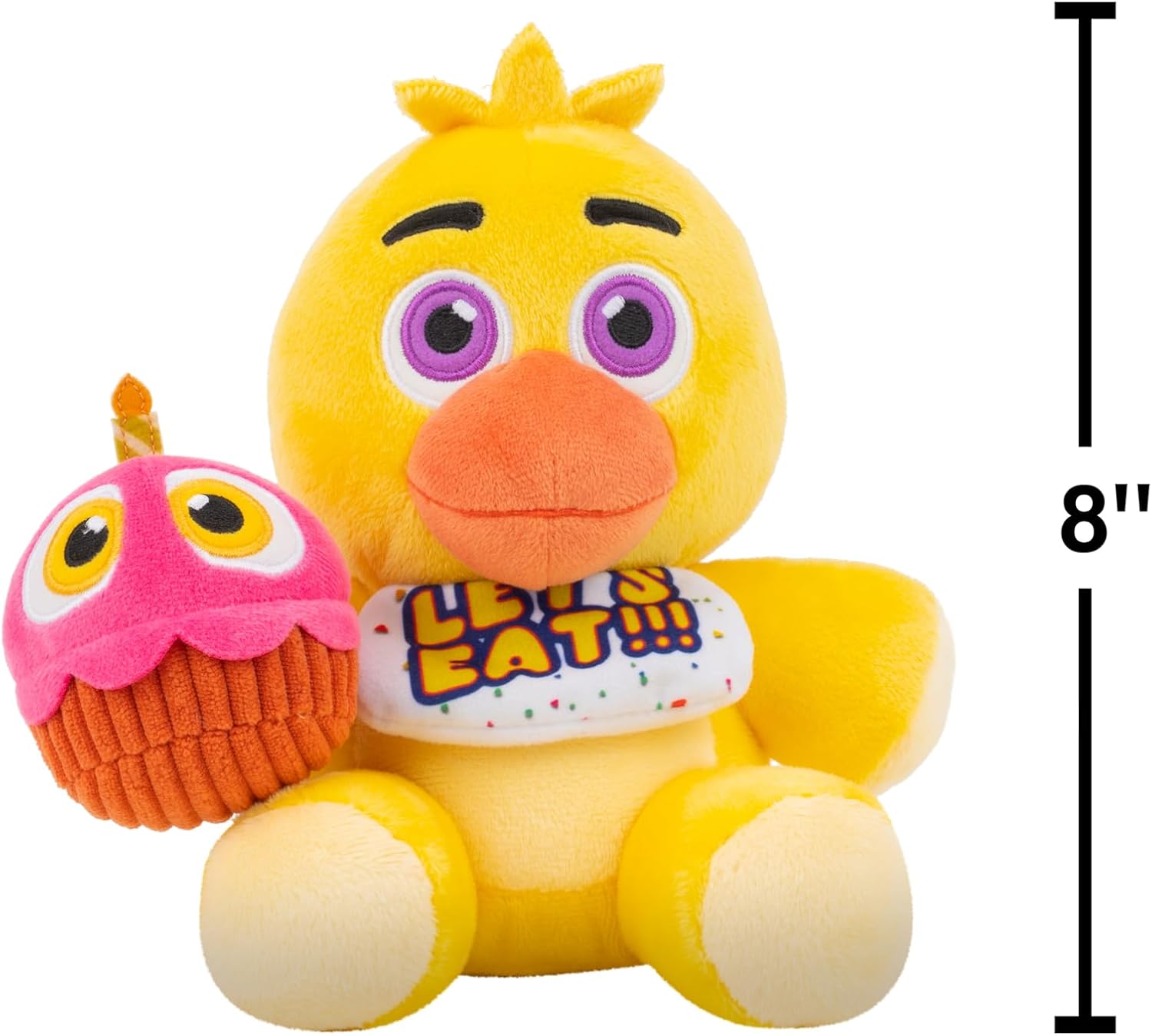 Jazwares Five Nights at Freddy’s Classic Chica Plush - 8-Inch Stuffie with Soft Material and Glow-in-The-Dark Eyes