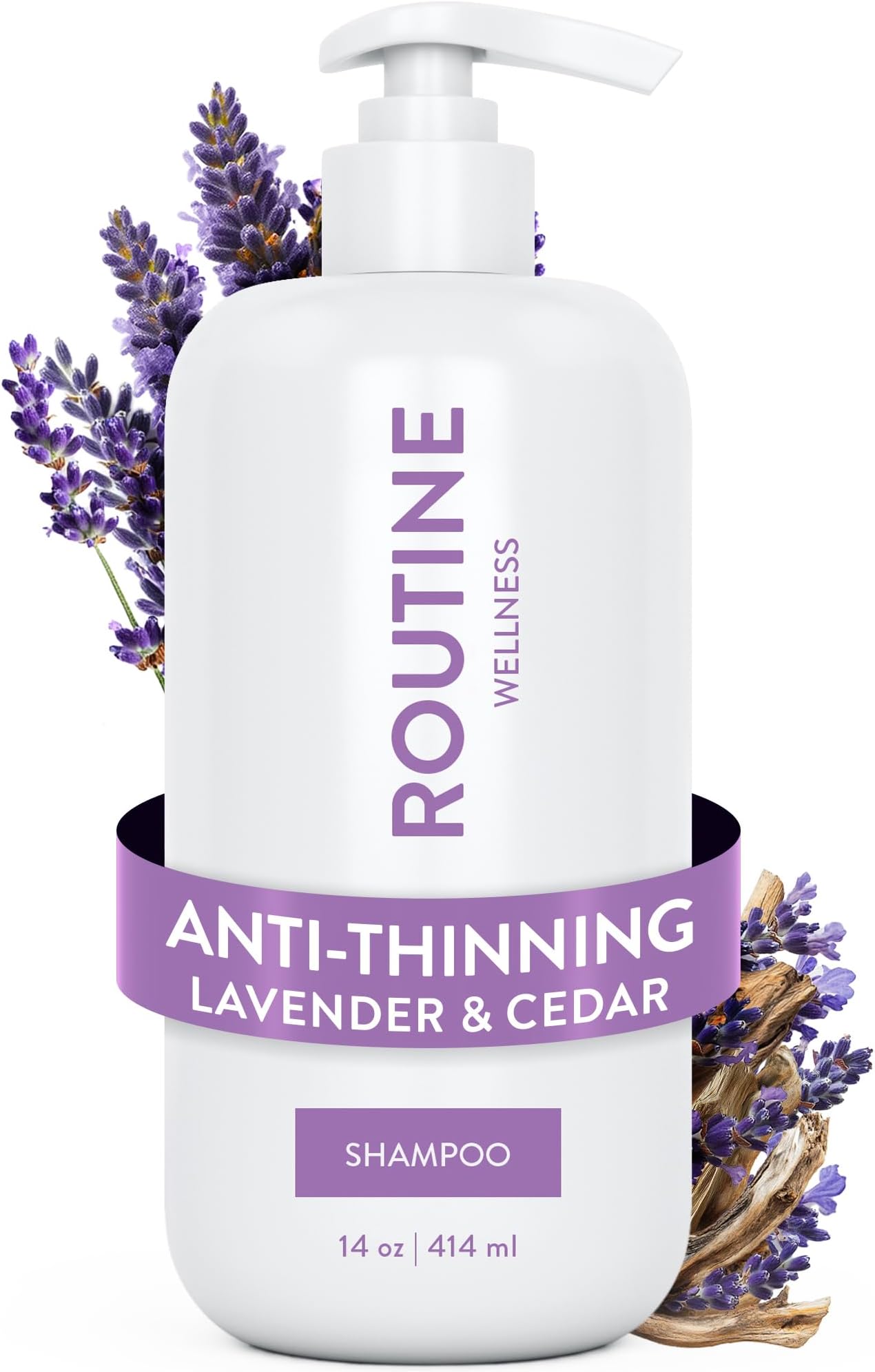 – Anti-Thinning Shampoo for Thinning Hair - Biotin DHT Blocker Women & Men - Color Safe Shampoo for Hair Loss & Healthy Growth - Lavender & Cedar - 14oz