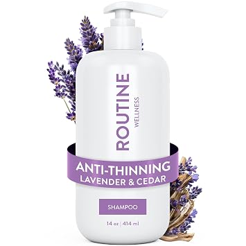 Routine Wellness Anti-Thinning Volumizing Shampoo for Thinning Hair & Hair Loss - Grow Your Confidence with Biotin & DHT Blockers - 14 oz Lavender & Cedar