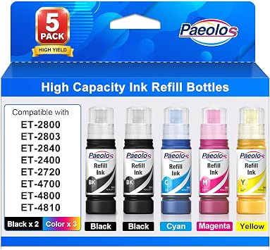 Paeolos Compatible Ink Refill Bottles Replacement for Epson 522 Ink Refill