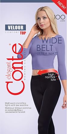Conte Opaque Ultra Matte Microfibra Tights Velour Top 100 Den