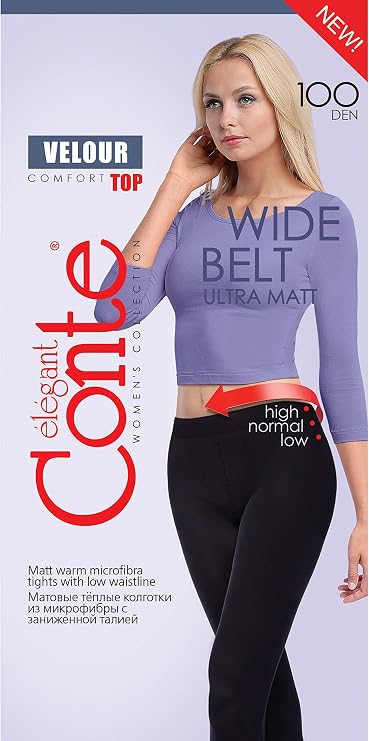 Conte Opaque Ultra Matte Microfibra Tights Velour Top 100 Den