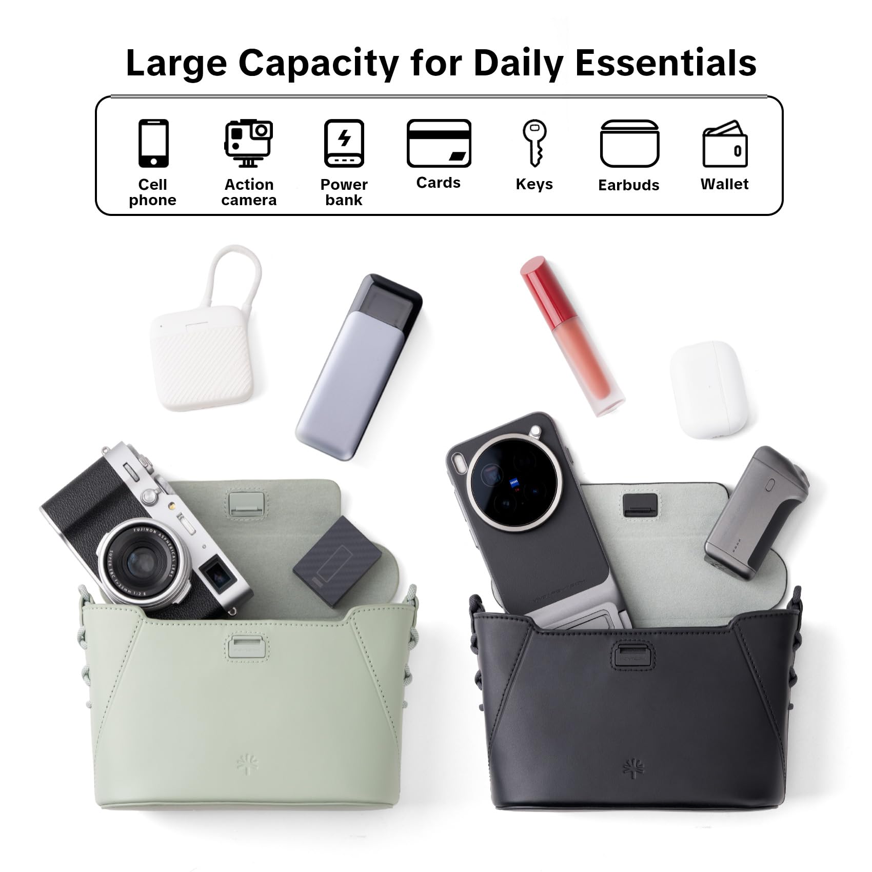 PGYTECH OneGo Klasyczna Torba na Telefon, Retro Etui na Aparat z Mikrofibry z Zapięciem Magnetycznym, do Fujifilm X100/Sony ZV-1/Grip