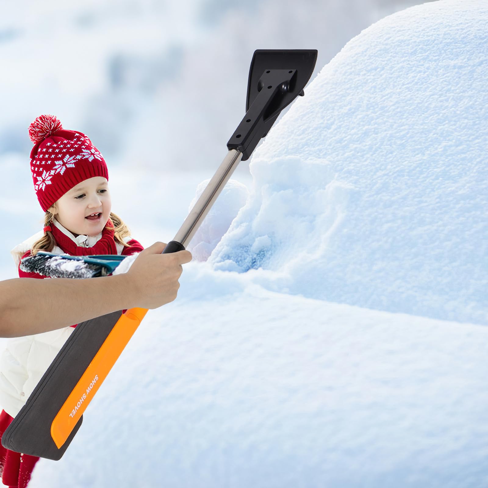 Housoutil 4 Pezzi Raschietto per Ghiaccio Auto in Lega di Alluminio e ABS Multifunzionale per Rimozione Neve e Sbrinamento Parabrezza per Manutenzione Invernale Auto e Tetto