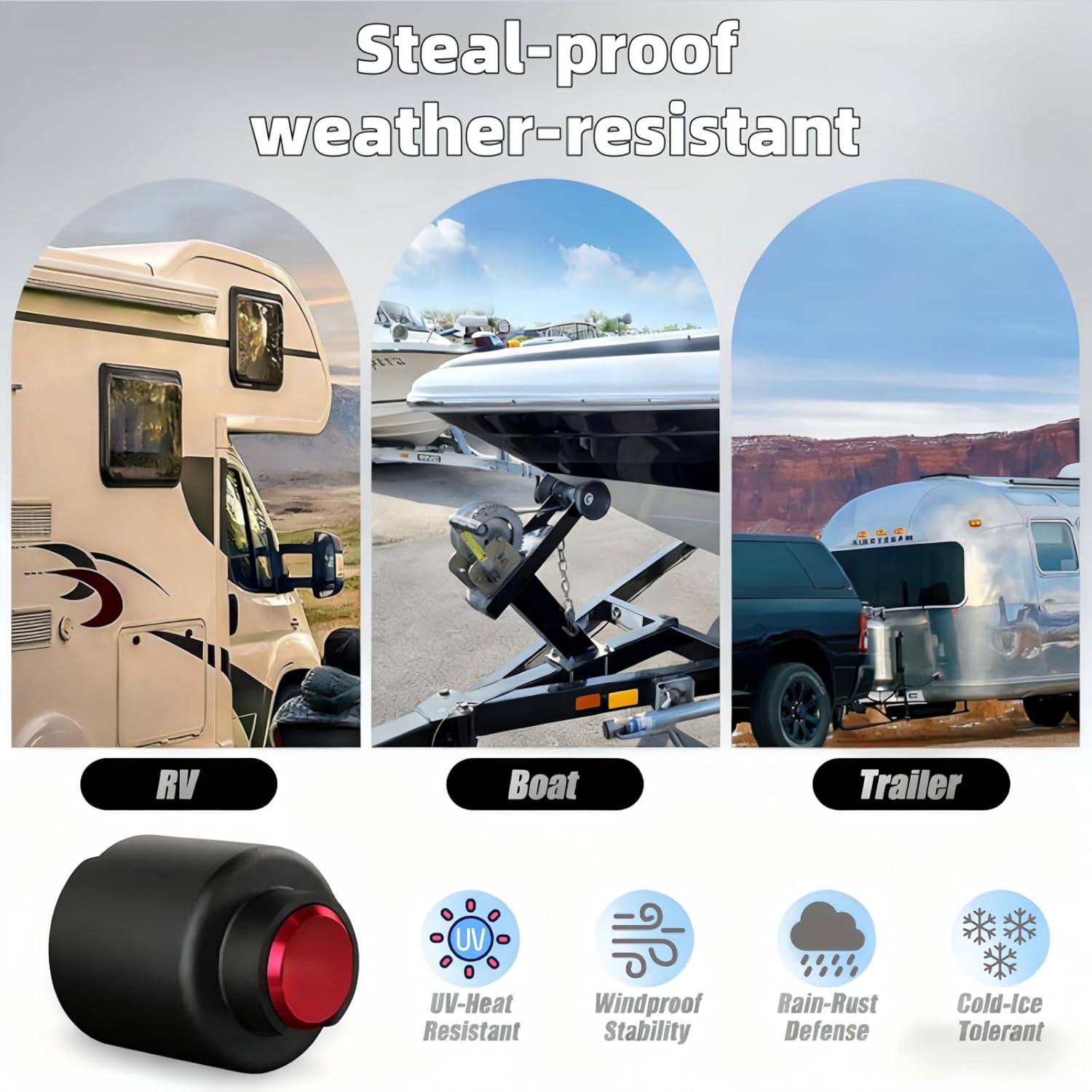 Trailer Hitch Locks Fits 2-5/16 Inch Coupler, Secures Safety Chains Anti Theft Ball Hitch Lock, Pry-Resistant & Heavy-Duty Trailer Hitch Locks for RV, Cargo, Camper, Dump Trailer, Boat, Pickup