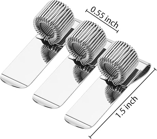 Miniatura 2 de Outus 12 soportes para bolígrafos para portapapeles de metal con bucles de resorte ajustables, organizador de clip de acero al manganeso para