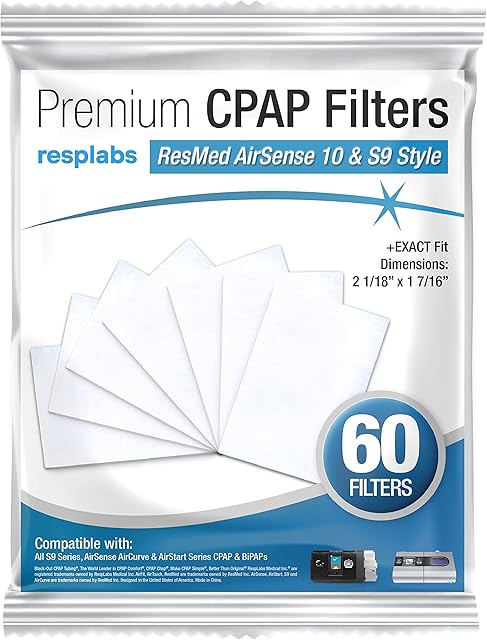 resplabs CPAP Filters for AirSense Machine (ResMed AirSense 10-60 Pack)