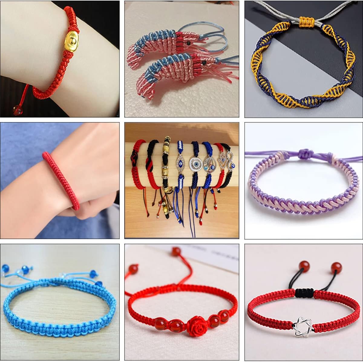 2mm Nylon Rattail Satin Silk Trim Cord 20 Colors 218 Yards Beading String for Friendship Bracelets, Necklaces, Jewelry Making, Chinese Knotting,Arts and Crafts (218), Blue,green,white (zgjx-02) - Image 6