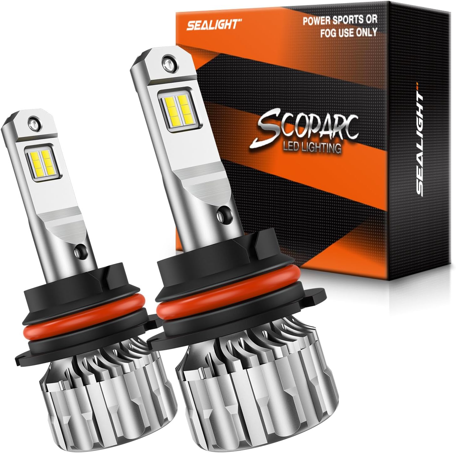 SEALIGHT 9005/HB3 Fog Bulbs, Super Bright 6500K 9005 Fog Light with 15000RPM Cooling Fan, Plug-N-Play, Pack of 2