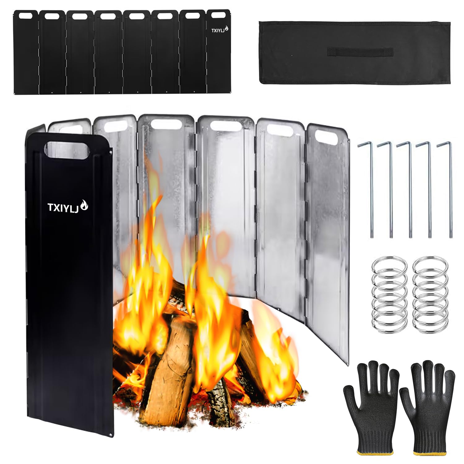 Amazon | ウインドスクリーン リフレクター 焚き火 風防 キャンプ