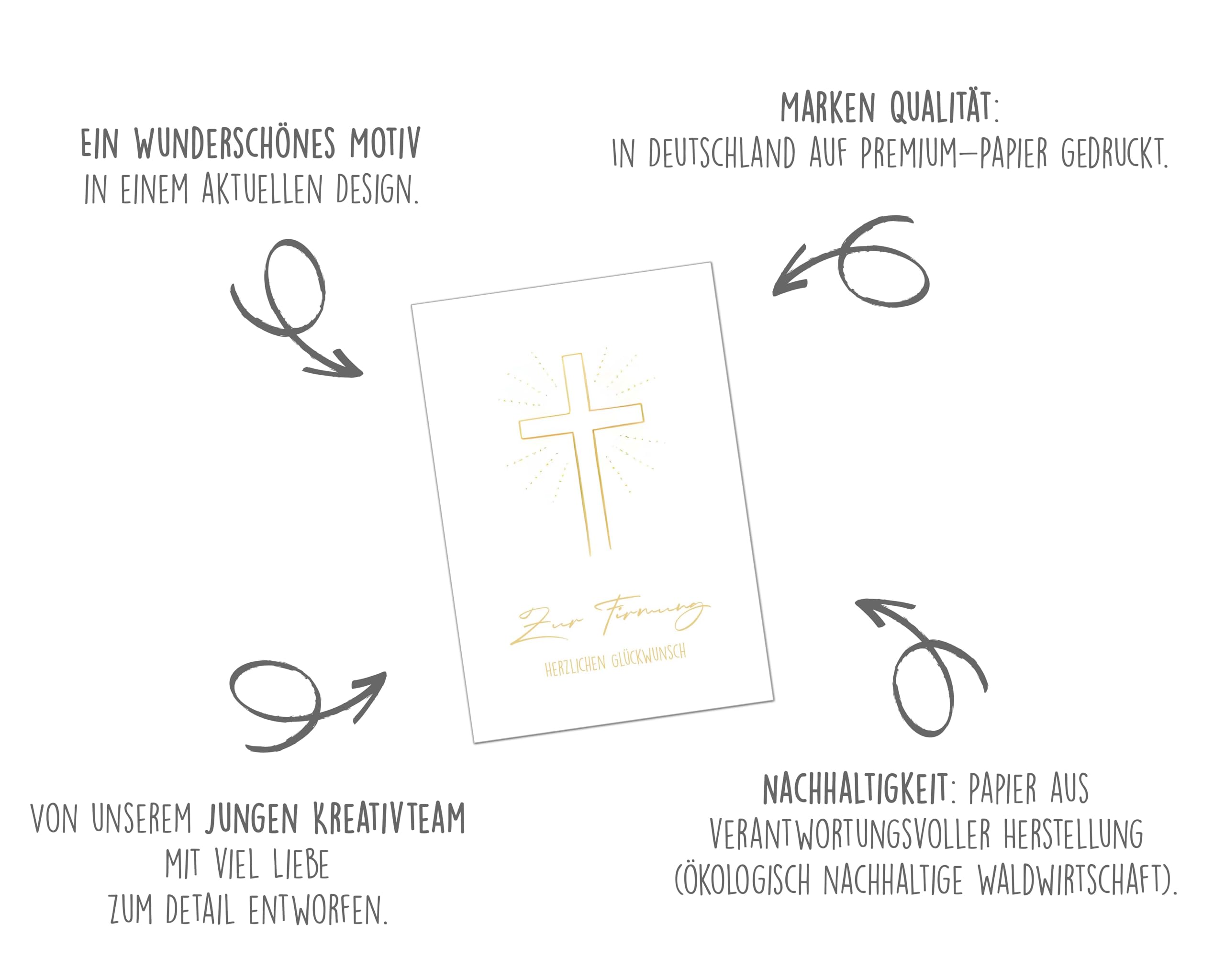 Premium Glückwunschkarte Zur Firmung Von Edition Seidel – Format 11,5x17 Cm Mit Umschlag, Klappkarte Ohne Innentext